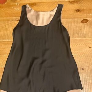 Reversible Two-Tone Satin Tank Top - Brown and gold